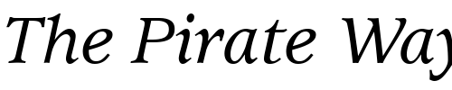 Font : ITCUsherwood-Medium-Italic Custom Text : The Pirate Way Test your own text here Click to download or to view this font on a tshirt that can be custom printed in Bali