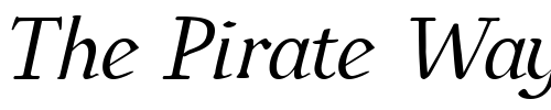 Font : IngrianEuroikaH-Italic Custom Text : The Pirate Way Test your own text here Click to download or to view this font on a tshirt that can be custom printed in Bali