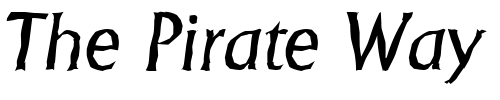 Font : JacobBeckerAntique-Italic Custom Text : The Pirate Way Test your own text here Click to download or to view this font on a tshirt that can be custom printed in Bali