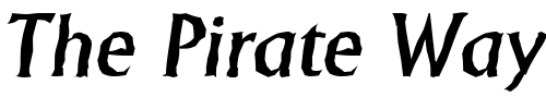 Font : JacobBeckerAntique-Medium-Italic Custom Text : The Pirate Way Test your own text here Click to download or to view this font on a tshirt that can be custom printed in Bali