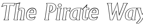Font : JacobBeckerOutline-Medium-Italic Custom Text : The Pirate Way Test your own text here Click to download or to view this font on a tshirt that can be custom printed in Bali