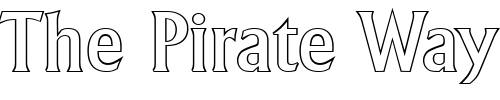 Font : JacobBeckerOutline-Medium-Regular Custom Text : The Pirate Way Test your own text here Click to download or to view this font on a tshirt that can be custom printed in Bali