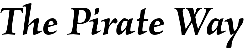 Font : KallosMdITC-TT-MediumItalic Custom Text : The Pirate Way Test your own text here Click to download or to view this font on a tshirt that can be custom printed in Bali