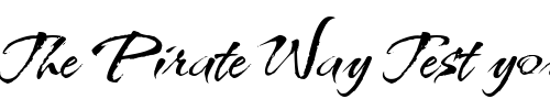 Font : KolkerBrush-ROB Custom Text : The Pirate Way Test your own text here Click to download or to view this font on a tshirt that can be custom printed in Bali