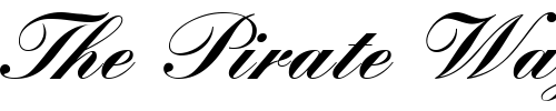 Font : KuenstlerScriptBlack Custom Text : The Pirate Way Test your own text here Click to download or to view this font on a tshirt that can be custom printed in Bali