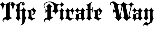 Font : LHFOldBlackletterRegular Custom Text : The Pirate Way Test your own text here Click to download or to view this font on a tshirt that can be custom printed in Bali