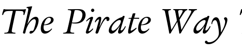 Font : LegacySerifITC-BookItalic Custom Text : The Pirate Way Test your own text here Click to download or to view this font on a tshirt that can be custom printed in Bali