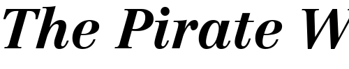 Font : Linotype-Centennial-76-Bold-Italic-Oldstyle-Figures Custom Text : The Pirate Way Test your own text here Click to download or to view this font on a tshirt that can be custom printed in Bali