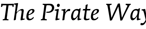 Font : MendozaRomanITC-BookItalic Custom Text : The Pirate Way Test your own text here Click to download or to view this font on a tshirt that can be custom printed in Bali