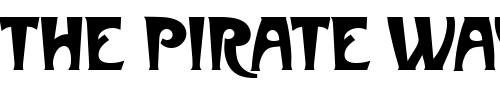 Font : Metropolitaines_Becker_Poster Custom Text : The Pirate Way Test your own text here Click to download or to view this font on a tshirt that can be custom printed in Bali