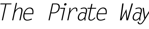 Font : Microfine-SSi-Italic Custom Text : The Pirate Way Test your own text here Click to download or to view this font on a tshirt that can be custom printed in Bali