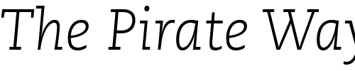 Font : Monologue-Light-SSi-Light-Italic Custom Text : The Pirate Way Test your own text here Click to download or to view this font on a tshirt that can be custom printed in Bali