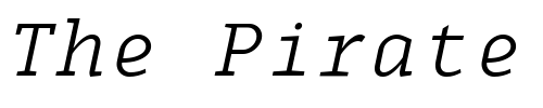 Font : MonoxSerifLightItalic Custom Text : The Pirate Way Test your own text here Click to download or to view this font on a tshirt that can be custom printed in Bali