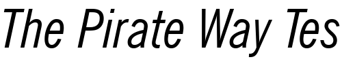 Font : News-Gothic-Condensed-Italic-BT Custom Text : The Pirate Way Test your own text here Click to download or to view this font on a tshirt that can be custom printed in Bali