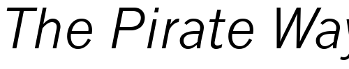 Font : News-Gothic-Italic Custom Text : The Pirate Way Test your own text here Click to download or to view this font on a tshirt that can be custom printed in Bali