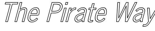 Font : NewsGothic-Hollow-Italic Custom Text : The Pirate Way Test your own text here Click to download or to view this font on a tshirt that can be custom printed in Bali