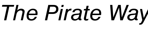 Font : NimbusSanDEE-Italic Custom Text : The Pirate Way Test your own text here Click to download or to view this font on a tshirt that can be custom printed in Bali