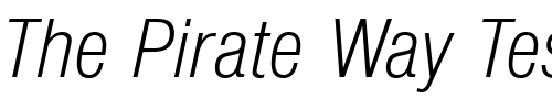 Font : NimbusSanDLigCon-Italic Custom Text : The Pirate Way Test your own text here Click to download or to view this font on a tshirt that can be custom printed in Bali