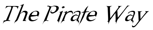 Font : Nosferatu-Oblique Custom Text : The Pirate Way Test your own text here Click to download or to view this font on a tshirt that can be custom printed in Bali