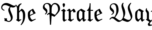 Font : OPTIModern-Blackletter Custom Text : The Pirate Way Test your own text here Click to download or to view this font on a tshirt that can be custom printed in Bali