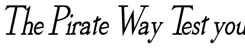 Font : Olympus-Condensed-Bold-Italic Custom Text : The Pirate Way Test your own text here Click to download or to view this font on a tshirt that can be custom printed in Bali