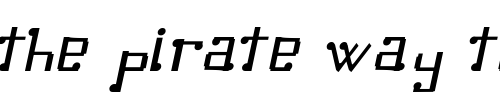 Font : Omellons-MediumItalic Custom Text : The Pirate Way Test your own text here Click to download or to view this font on a tshirt that can be custom printed in Bali