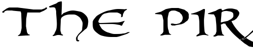 Font : PR-Uncial-Alt-Caps-Extended Custom Text : The Pirate Way Test your own text here Click to download or to view this font on a tshirt that can be custom printed in Bali