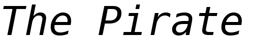 Font : PrimaSansMono-BT-Oblique Custom Text : The Pirate Way Test your own text here Click to download or to view this font on a tshirt that can be custom printed in Bali