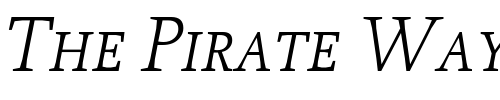 Font : Proforma-LightItalicSC Custom Text : The Pirate Way Test your own text here Click to download or to view this font on a tshirt that can be custom printed in Bali