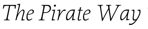 Font : Proforma-UltraLightItalic Custom Text : The Pirate Way Test your own text here Click to download or to view this font on a tshirt that can be custom printed in Bali