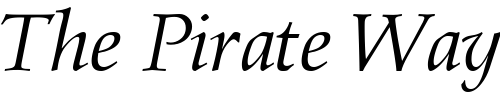 Font : Prospero-OldstyleItalic Custom Text : The Pirate Way Test your own text here Click to download or to view this font on a tshirt that can be custom printed in Bali
