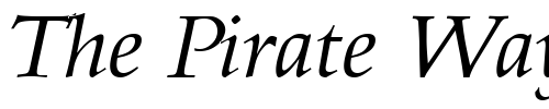 Font : ProsperoItalic Custom Text : The Pirate Way Test your own text here Click to download or to view this font on a tshirt that can be custom printed in Bali