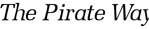 Font : ProtocolSSK-Italic Custom Text : The Pirate Way Test your own text here Click to download or to view this font on a tshirt that can be custom printed in Bali