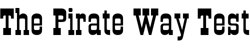 Font : QTOKCorral-Ext-Regular Custom Text : The Pirate Way Test your own text here Click to download or to view this font on a tshirt that can be custom printed in Bali