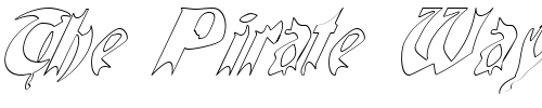 Font : QuaelGothicHollowItalics Custom Text : The Pirate Way Test your own text here Click to download or to view this font on a tshirt that can be custom printed in Bali