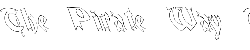 Font : QuaelGothicHollowLeftyCondensed Custom Text : The Pirate Way Test your own text here Click to download or to view this font on a tshirt that can be custom printed in Bali