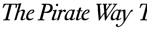 Font : QuartoLight-RegularItalic Custom Text : The Pirate Way Test your own text here Click to download or to view this font on a tshirt that can be custom printed in Bali