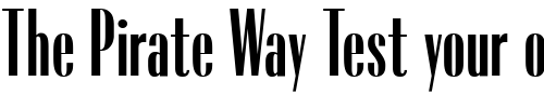 Font : RadiantXCondICG Custom Text : The Pirate Way Test your own text here Click to download or to view this font on a tshirt that can be custom printed in Bali