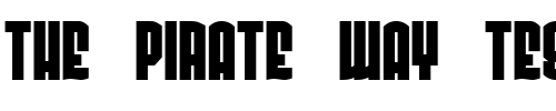 Font : Radonator-Very-Heavy-Normal Custom Text : The Pirate Way Test your own text here Click to download or to view this font on a tshirt that can be custom printed in Bali