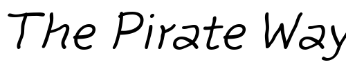 Font : Rattlescript-LightOblique Custom Text : The Pirate Way Test your own text here Click to download or to view this font on a tshirt that can be custom printed in Bali