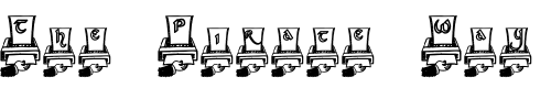 Font : pf_printer Custom Text : The Pirate Way Test your own text here Click to download or to view this font on a tshirt that can be custom printed in Bali
