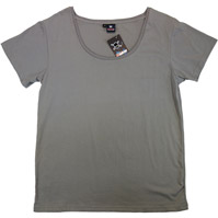 This slim cut T-shirt has a deep u-neck, it boasts a special cut that makes the shoulders seems' slightly back from the normal position, making them not visible from the front.

The deeper cut in the front of the shirt its perfect for guys want to show of their chest muscles. Many people say this style looks very European.